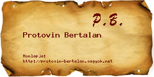 Protovin Bertalan névjegykártya